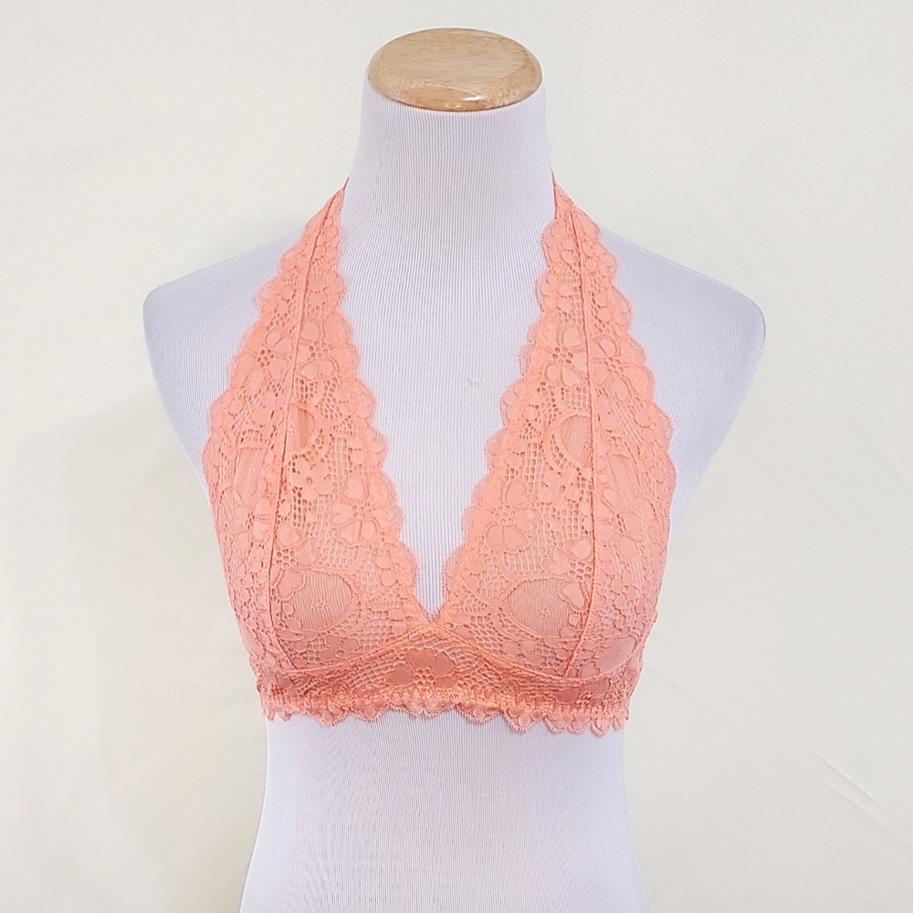 Free People Galloon lace halter bra light orange S - Picture 3 of 6